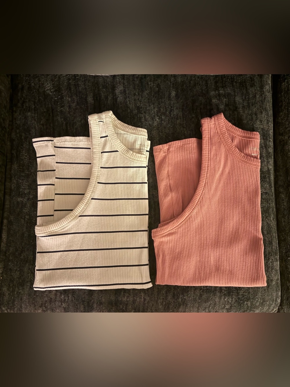2 Maurices ribbed tanks